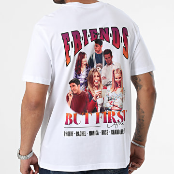 Friends - Tee Shirt Oversize Large But First Coffee Back Blanco