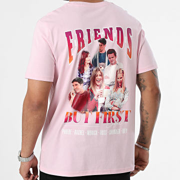 Friends - Tee Shirt Oversize Large But First Coffee Back Rose