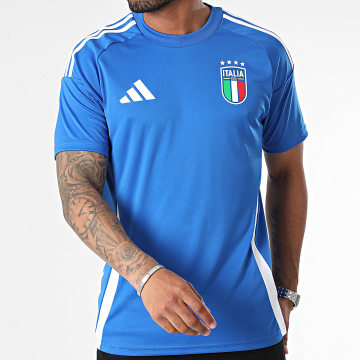 adidas - Tee Shirt Slim A Bandes FIGC IQ0500 Bleu Roi