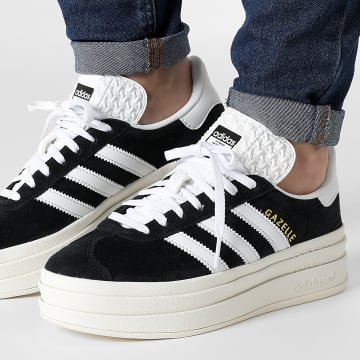 Adidas Originals - Gazelle Bold Zapatillas Mujer W HQ6912 Core Negro Calzado Blanco Nube Blanco