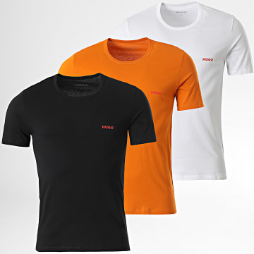HUGO - Lot De 3 Tee Shirts 50480088 Blanc Noir Orange