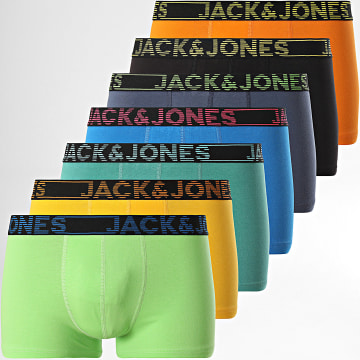 Jack And Jones - Lot De 7 Boxers Bill Jaune Vert Bleu Roi Noir Vert Fluo Bleu Marine Orange