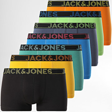 Jack And Jones - Lot De 7 Boxers Bill Jaune Vert Bleu Roi Noir Vert Fluo Bleu Marine Orange
