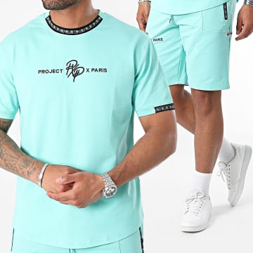 Project X Paris - Ensemble Tee Shirt Oversize Et Short Jogging 2210218 2240218 Turquoise