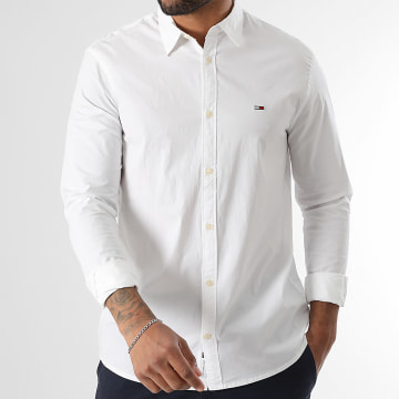 Tommy Jeans - Chemise Manches Longues Slim Entry Poplin 9519 Blanc