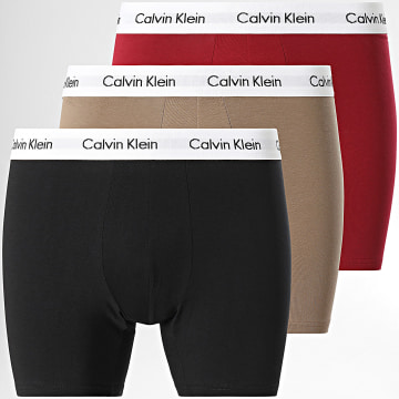 Calvin Klein - Lot De 3 Boxers NB1770A Noir Beige Bordeaux