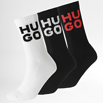 HUGO - Lote de 3 pares de calcetines 50518606 Negro Blanco