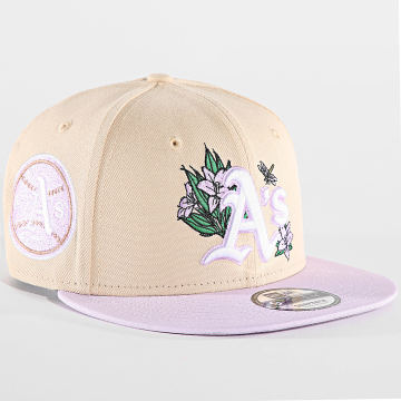 New Era - Casquette Snapback 9Fifty Floral OA 60503502 Beige Violet Clair