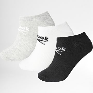 Reebok - Confezione da 3 paia di calzini invisibili R0353 Bianco Grigio Heather Nero