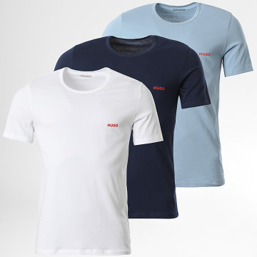 HUGO - Lote de 3 camisetas 50480088 Blanco Azul claro Azul marino
