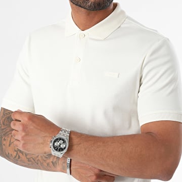 Calvin Klein - Polo Manches Courtes Slim Smooth Cotton 1657 Beige Clair