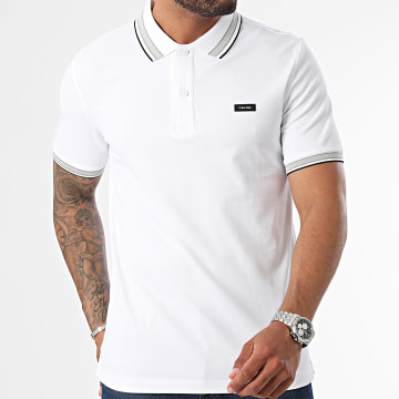 Calvin Klein - Polo Mouw Slim Stretch Piqué Multi Kant 2469 Wit