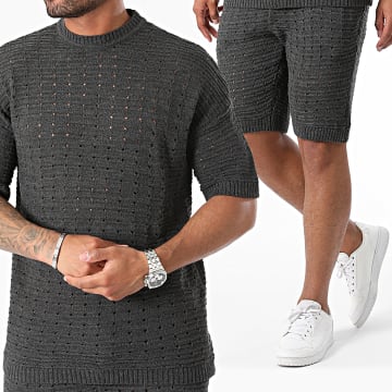 Ikao - Conjunto de camiseta y pantalón corto gris carbón