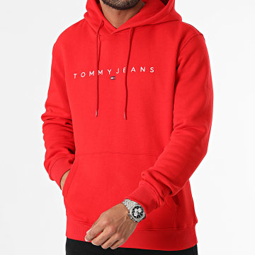 Tommy Jeans - Sweat Capuche Linear Logo 7985 Rouge