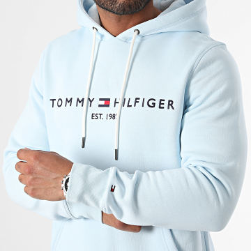 Tommy Hilfiger - Sweat Capuche Tommy Logo 1599 Bleu Clair