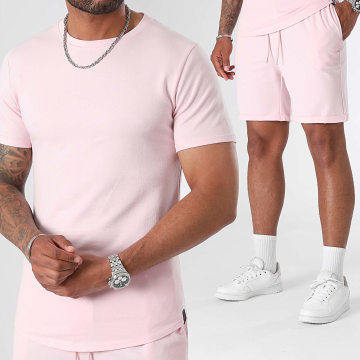 Uniplay - Conjunto de camiseta rosa y pantalón corto de jogging