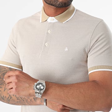 Jack And Jones - Paulos Polo Korte Mouw Glanzend Beige