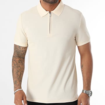 John H - Poloshirt met korte mouwen Beige