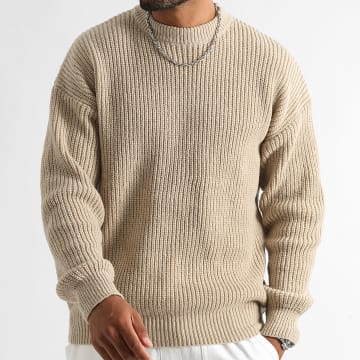 LBO - Pull Col Rond Grosses Mailles 1362 Beige