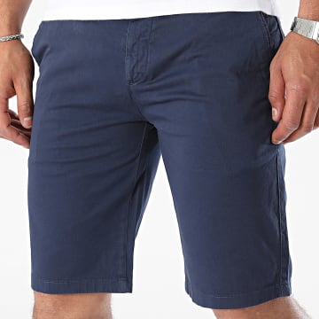 Mackten - Pantalones cortos chinos azul marino