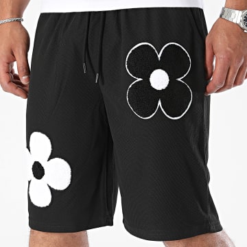 John H - Joggingbroek XQ3001 Zwart Gebloemd