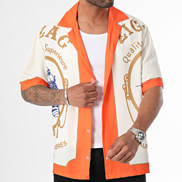 Classic Series - Chemise Manches Courtes Beige Orange