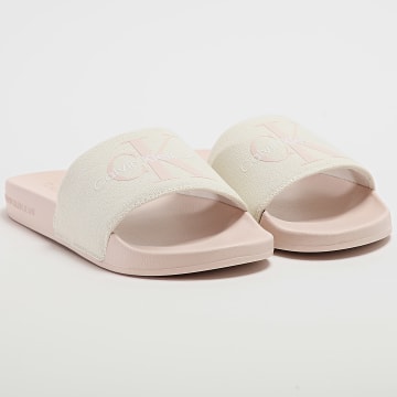 Calvin Klein - Damesslider Monogram 0103 Creamy White Whisper Pink