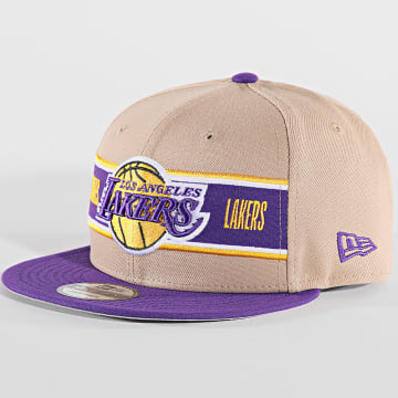 New Era - 9 Fifty Lakers Gorra Snapback Beige Púrpura