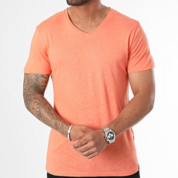 Paname Brothers - Camiseta cuello pico Coral Chiné