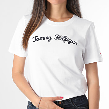 Tommy Hilfiger - Tee Shirt Femme Reg Script 2589 Blanc