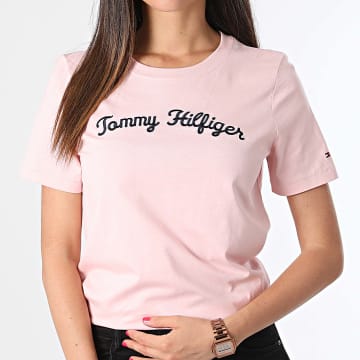 Tommy Hilfiger - Tee Shirt Femme Reg Script 2589 Rose
