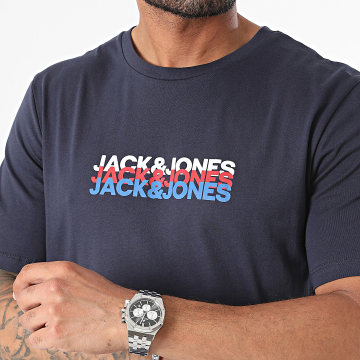 Jack And Jones - Tee Shirt Cyber Bleu Marine