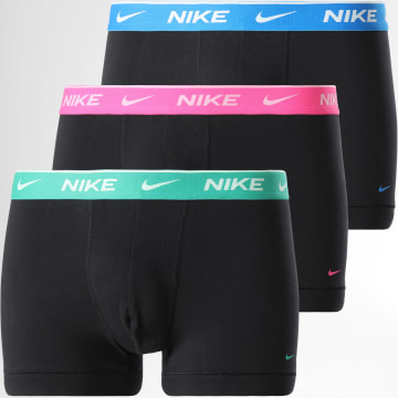 Nike - Lot De 3 Boxers Every Cotton Stretch KE1008 Noir Bleu Vert Rose