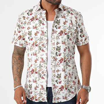 Classic Series - Chemise Manches Courtes Beige Floral