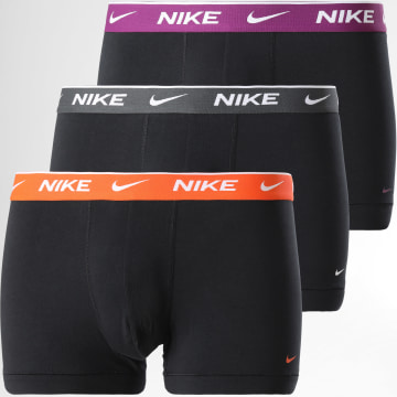 Nike - Lot De 3 Boxers Every Cotton Stretch KE1008 Noir Violet Orange Gris