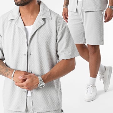 Armita - Set camicia a maniche corte e pantaloncini da jogging grigio