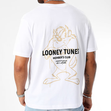 Looney Tunes - Tee Shirt Oversize Large Summer Tee Taz Blanc Beige