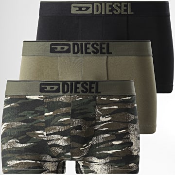 Diesel - Lot De 3 Boxers 00ST3V-0WIAM Noir Vert Kaki Camouflage
