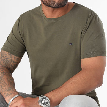 Tommy Hilfiger - Tee Shirt Slim Stretch 0800 Vert Kaki
