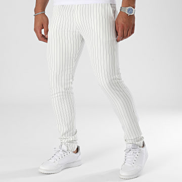 Uniplay - Pantalones chinos a rayas blancos