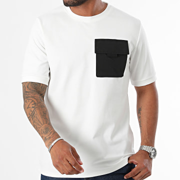 Uniplay - Tee Shirt Poche UNI-077 Blanc Noir