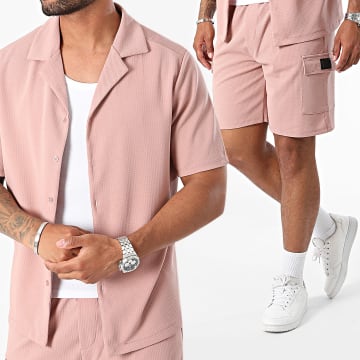 Uniplay - UNI-076 Conjunto de camisa de manga corta y pantalón corto rosa