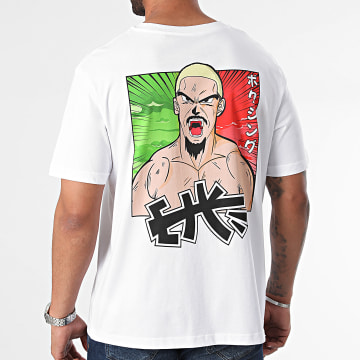 Khalil El Hadri - Oversize Manga Volver Camiseta Blanco Marruecos
