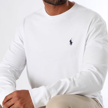 Polo Ralph Lauren - Tee Shirt Manica lunga Original Player Bianco