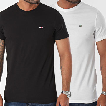 Tommy Hilfiger - Lot De 2 Tee Shirts Slim Jersey 5381 Blanc Noir