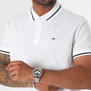 Tommy Jeans - Polo Manches Courtes Tipping 9504 Blanc