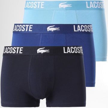 Lacoste - Lot De 3 Boxers Classic Bleu Clair Bleu Roi Bleu Marine