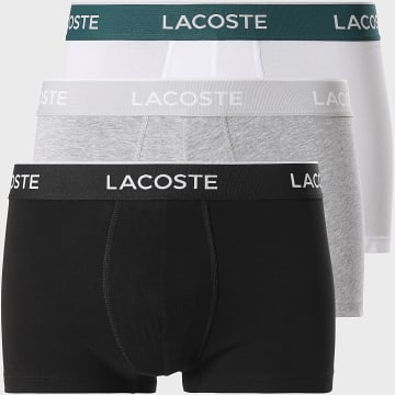 Lacoste - Lot De 3 Boxers Classic Blanc Gris Chiné Noir