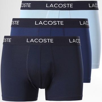 Lacoste - Lot De 3 Boxers Classic Bleu Clair Bleu Marine