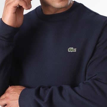 Lacoste - Sweat Crewneck Logo Brodé Crocodile Bleu Marine